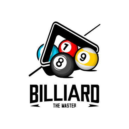 vector illustration of billiard ball on white backgroundのイラスト素材