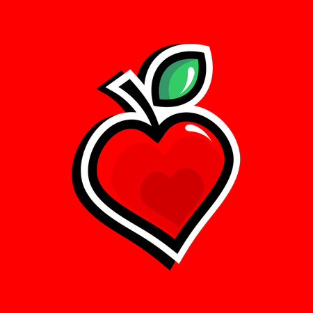 vector design love on red backgroundのイラスト素材