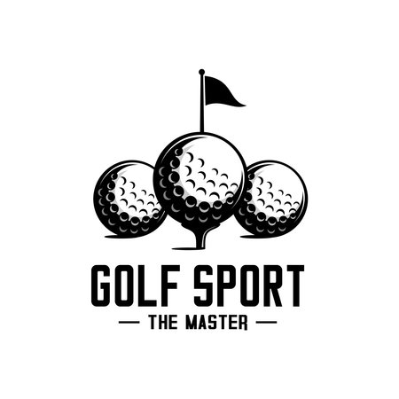 golf ball sport design vector on white backgroundのイラスト素材