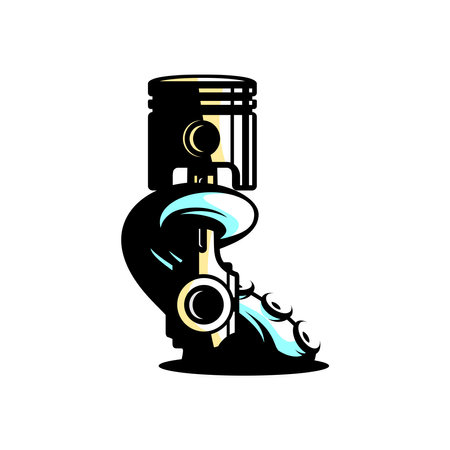 vector octopus wrapped around a motorcycle piston on a white backgroundのイラスト素材