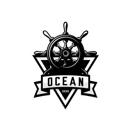 ship wheel rudder design vector on white backgroundのイラスト素材