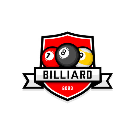 vector illustration of billiard ball logo on white backgroundのイラスト素材