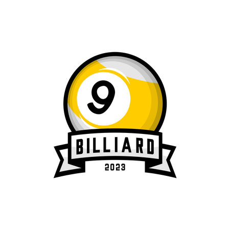 vector illustration of billiard ball logo on white backgroundのイラスト素材