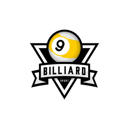vector illustration of billiard ball logo on white backgroundのイラスト素材