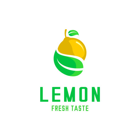 fresh lemon logo illustration vectorのイラスト素材