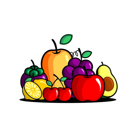 fresh fruit logo illustration vectorのイラスト素材