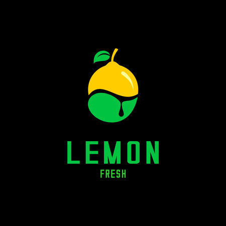 fresh lemon logo illustration vectorのイラスト素材
