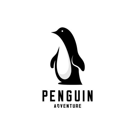 cute penguin flat vector design on white backgroundのイラスト素材