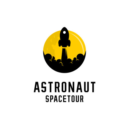 vector rocket astronaut flying, vector spaceshipのイラスト素材