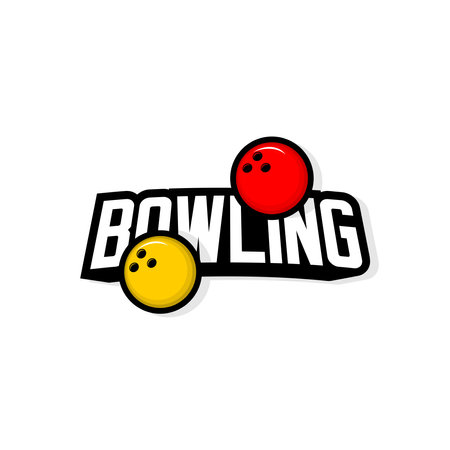 bowling sports logo vector on white backgroundのイラスト素材