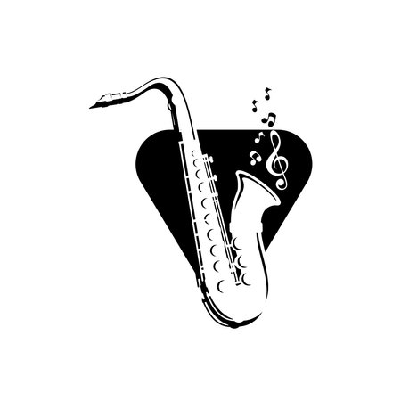 saxophone vector and musical scales, play music vectorのイラスト素材