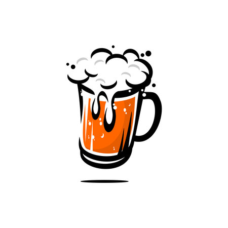 vector glass of beer, bar beerのイラスト素材