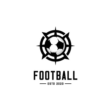 vector soccer ball in the shape of a ringed planet, planet football logoのイラスト素材
