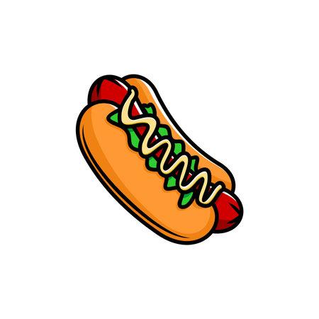 Hot dog design vector, fast foodのイラスト素材