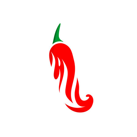 Red chili fire logo on white backgroundのイラスト素材