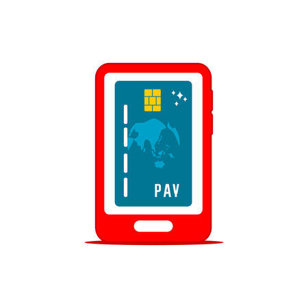 Smartphone and credit card vector design, pay vectorのイラスト素材