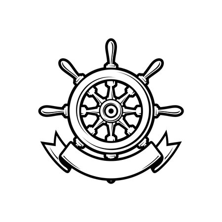 Wheel of ship logo vectorのイラスト素材