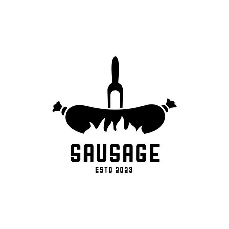 Sausage logo vector on white backgroundのイラスト素材