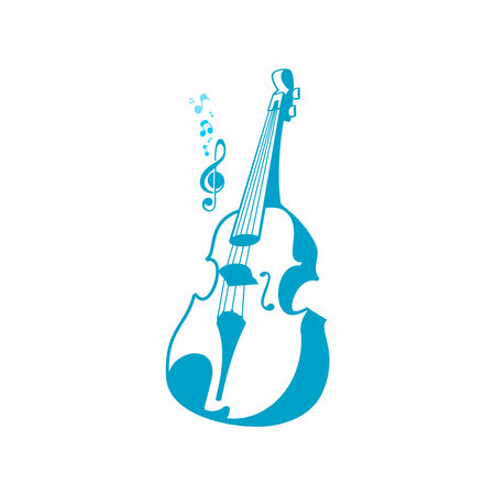vector violin and tune music instrumentのイラスト素材