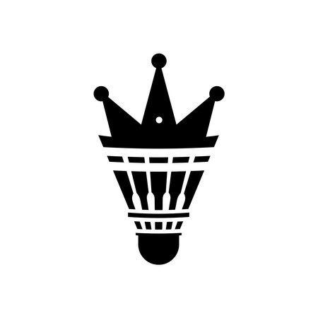 vector logo of badminton shuttlecock and crownのイラスト素材