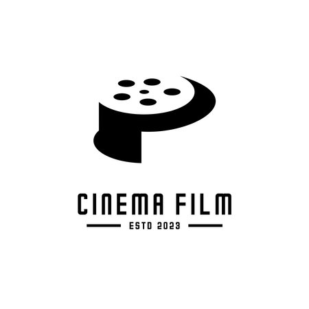 vector logo cinema, movie film vectorのイラスト素材
