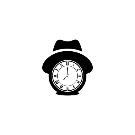 vector alarm clock wearing a cowboy hatのイラスト素材
