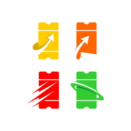simple ticket logo vector, ticket elementのイラスト素材