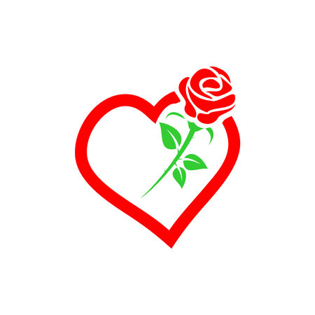 Love sign and rose vector designのイラスト素材