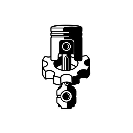 Piston and engine gear vector designのイラスト素材