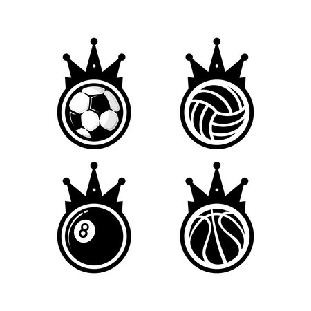 vector king ball, sports ball and crownのイラスト素材