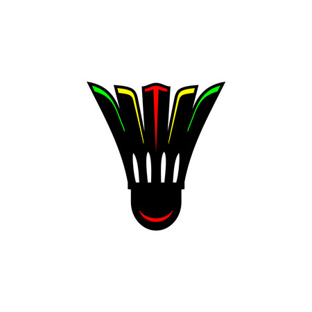 badminton logo, simple shuttlecock vectorのイラスト素材