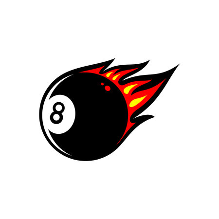 fire billiard ball vector, billiard sportのイラスト素材