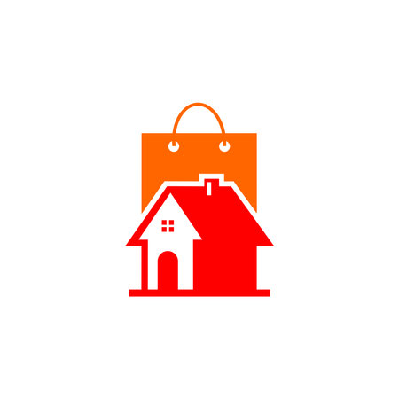 Small house and paperbag Logoのイラスト素材