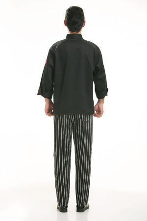 Wearing all kinds of clothing chef dietitian in front of white backgroundの写真素材