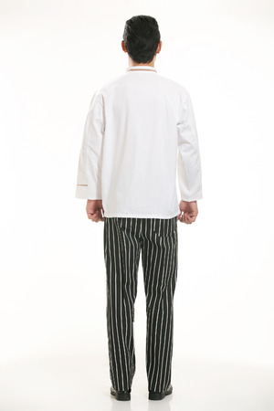 Wearing all kinds of clothing chef dietitian in front of white backgroundの写真素材