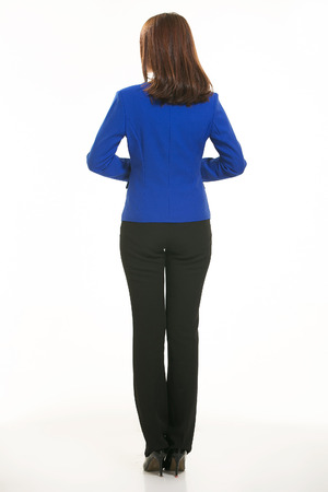 Young Asian women wearing a suit in front of a white backgroundの写真素材