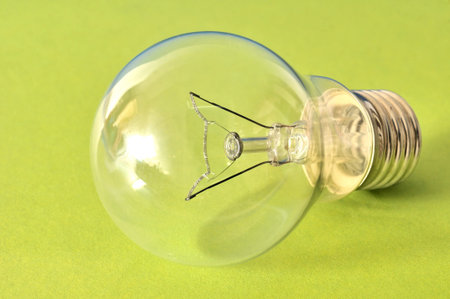 Light bulb in front of green background - Symbol for green power 