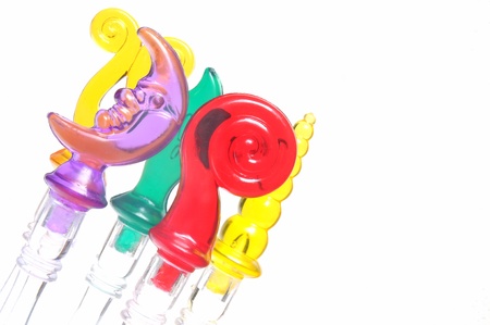 Party snack markers on white backgroundの写真素材