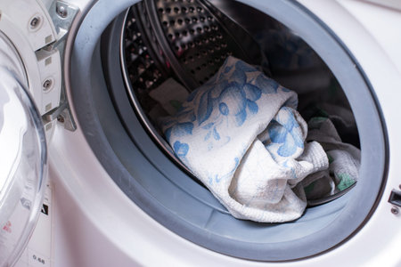 Laundry in the washing machineの写真素材