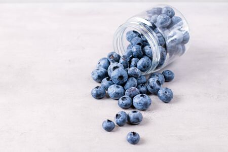 Blueberries on a white backgroundの写真素材