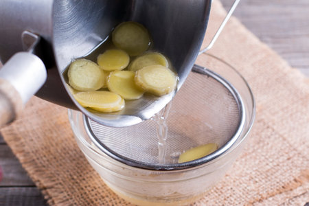Ginger in syrup. Preparation