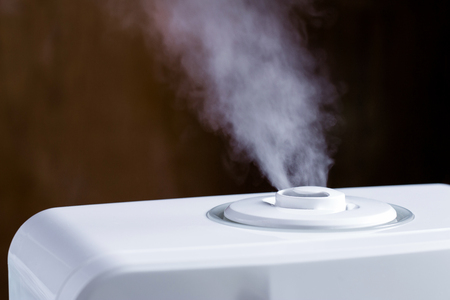 Ultrasonic humidifier in the house. Humidification. Vapor. Steam humidifier in the houseの写真素材