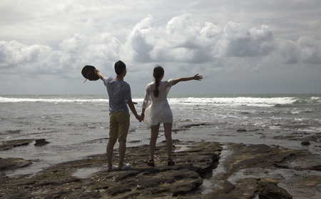 Lovers on Weizhou Islandの写真素材