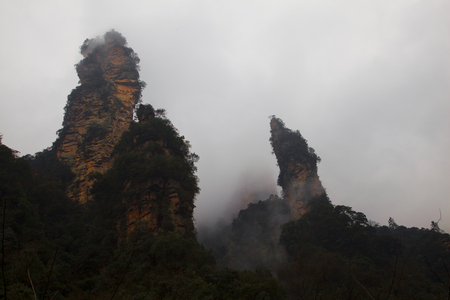 Nature scenery landscape view of Zhangjiajieの写真素材