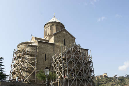 restoration of the ancient Church in Georgiaの写真素材