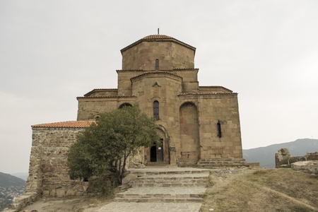 ancient stone Jvari monastery in Georgiaの写真素材