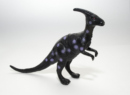 parazavrolof dinosaur toy on white backgroundの写真素材