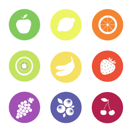 fruit web food taste iconsのイラスト素材
