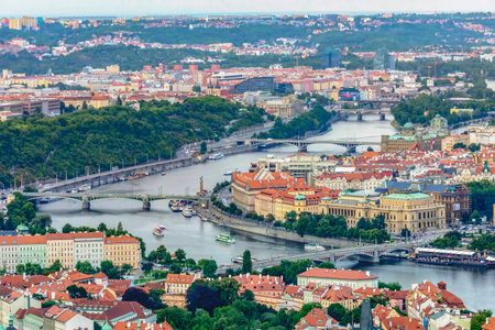 Bridges and houses of Pragueの写真素材