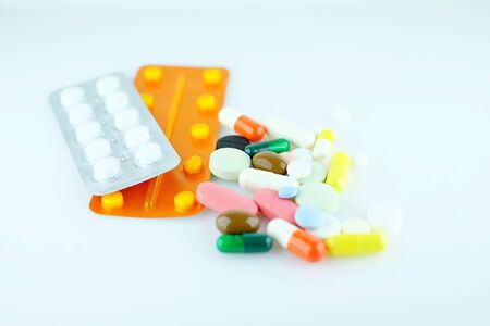 A variety of drugs supplement drug, container pharmacy, capsule, nutritionalの写真素材